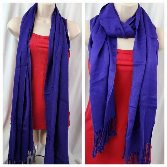 💜Vintage Purple Lightweight Pashmina Wrap/Shawl/Scarf - Picture 2 of 6